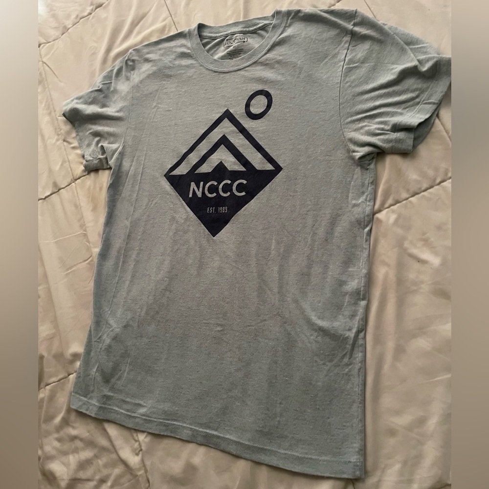Light Blue Graphic Short Sleeve Tee - Men's Crewneck